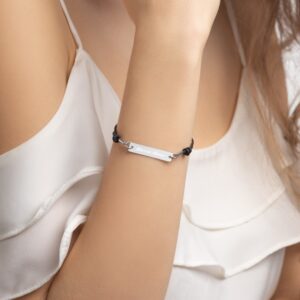 Warrior Mama Silver Bar String Bracelet